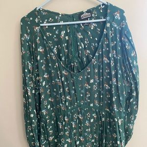 Flowy green blouse